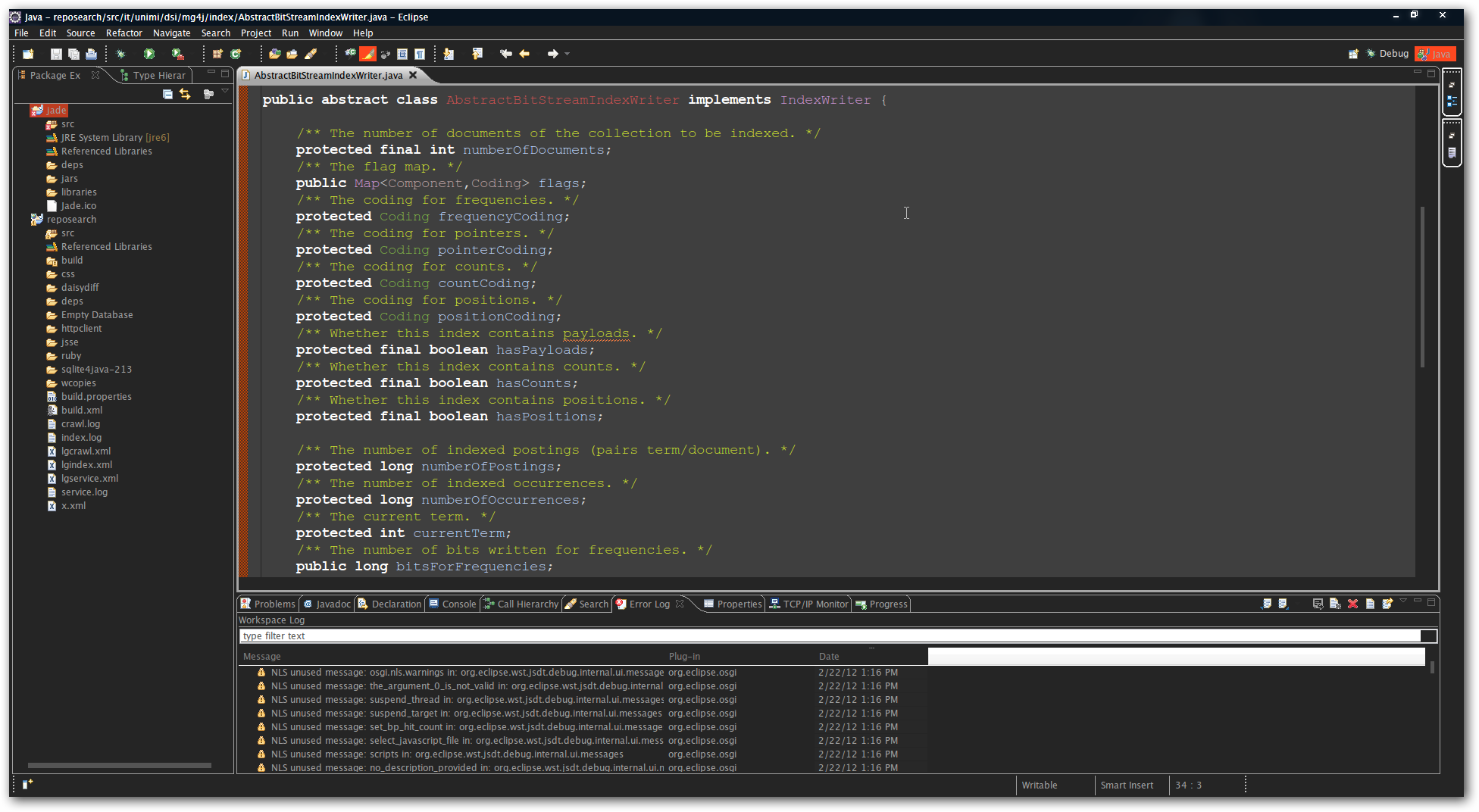 screenshot of Eclipse IDE